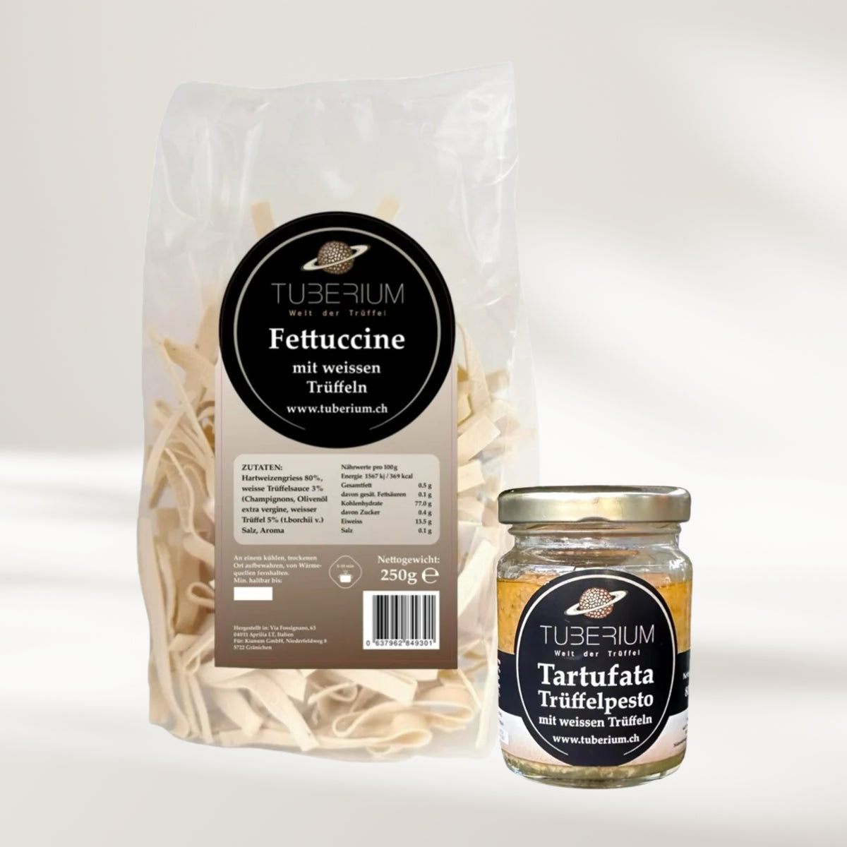 Pasta & Pesto-Geschenkset mit weissen Trüffeln