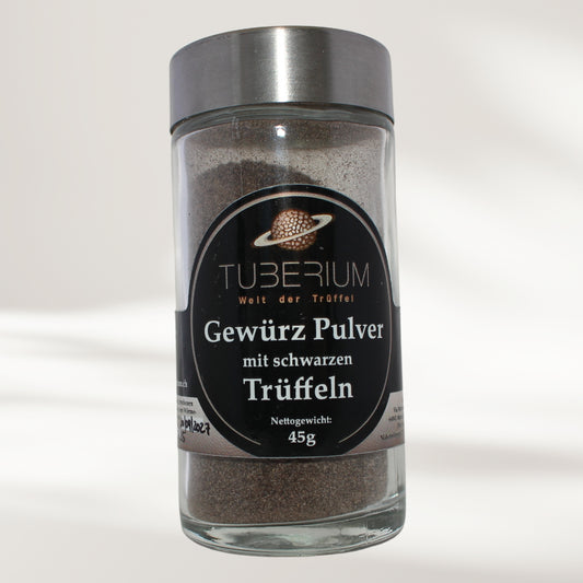 Gewürzpulver mit schwarzen Trüffeln