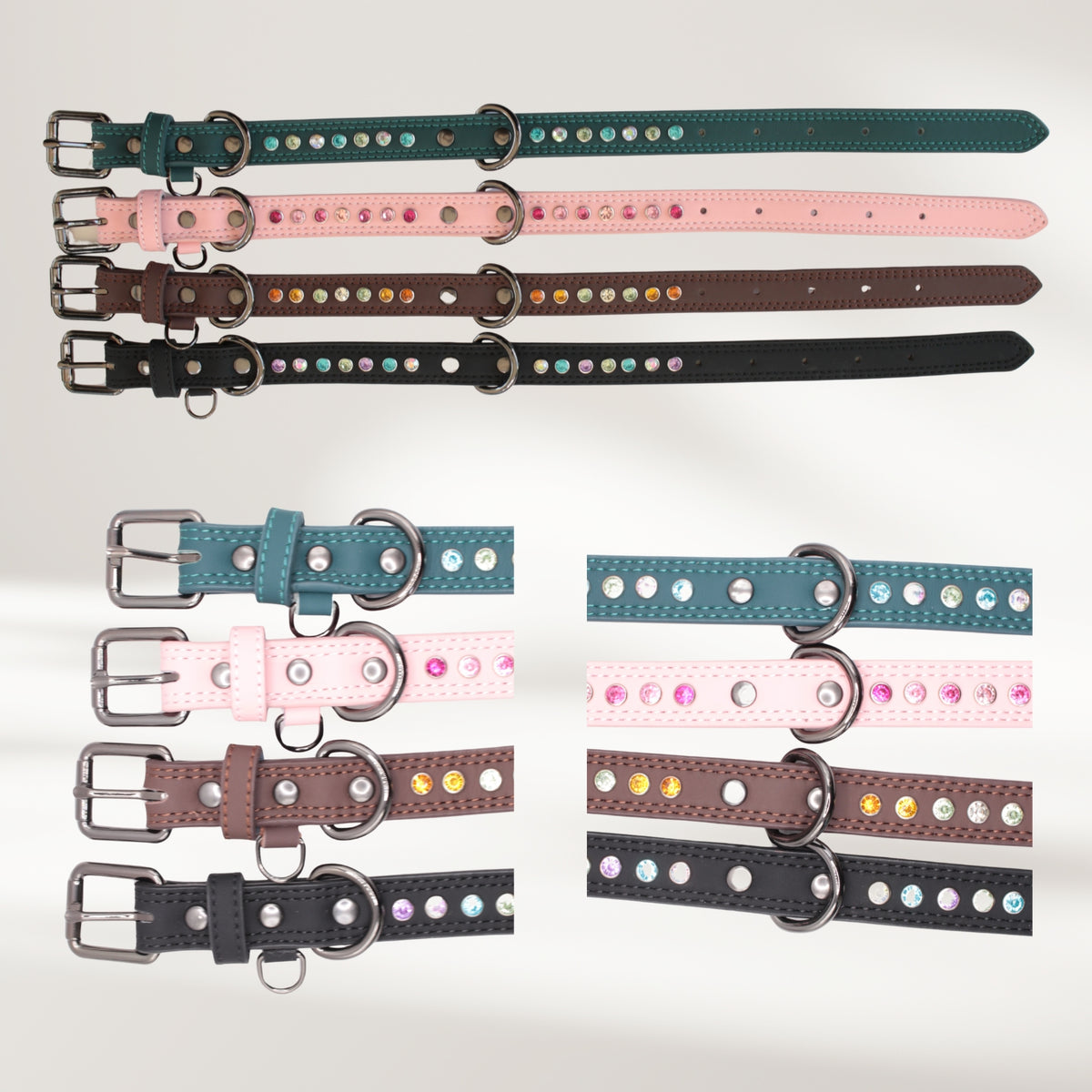 Halsband Leder petrol, Grösse M