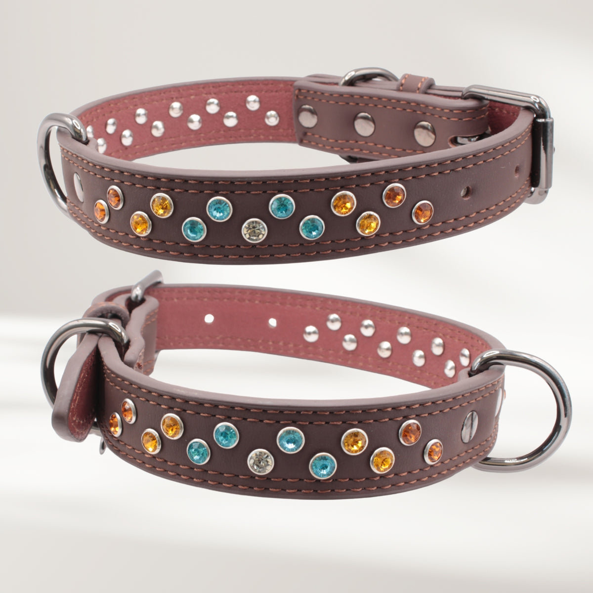 Halsband Leder braun, Grösse L