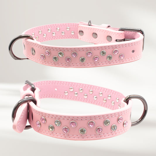 Halsband Leder rosa, Grösse L