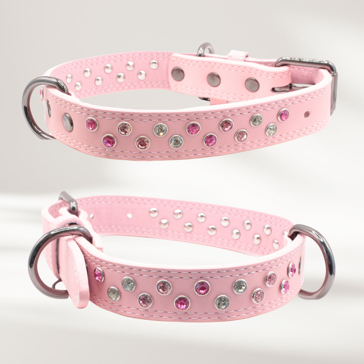 Halsband Leder rosa, Grösse L