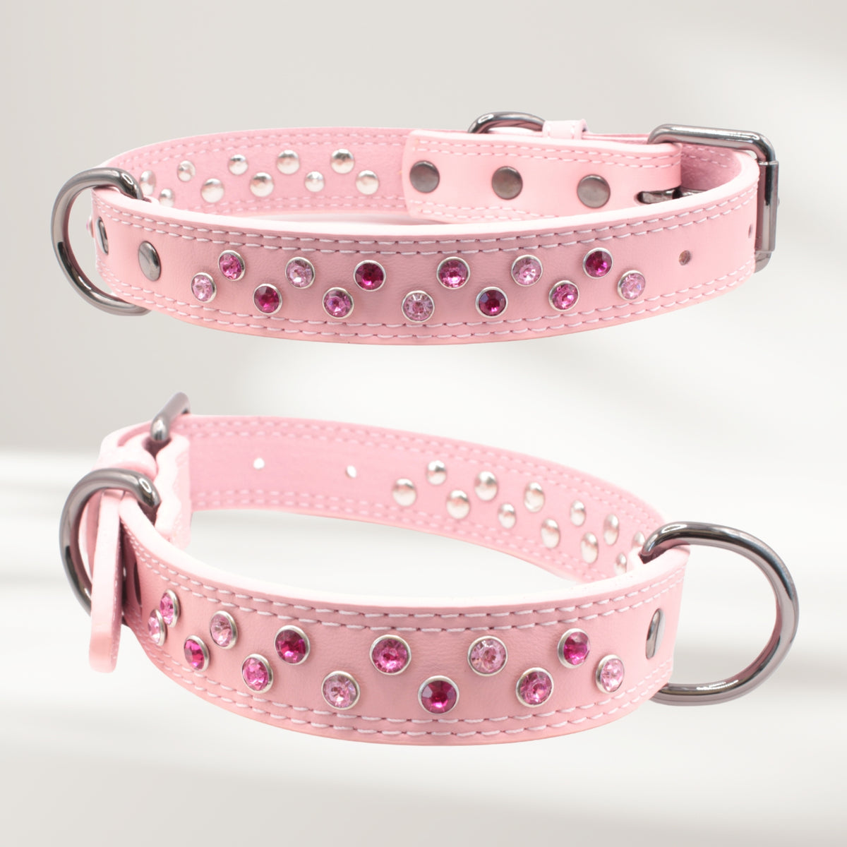 Halsband Leder rosa, Grösse L
