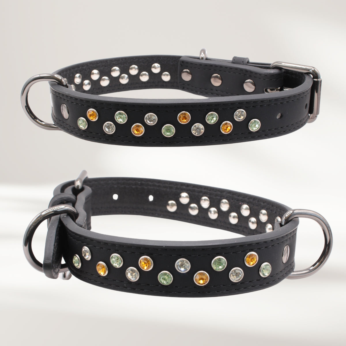 Halsband Leder schwarz, Grösse L