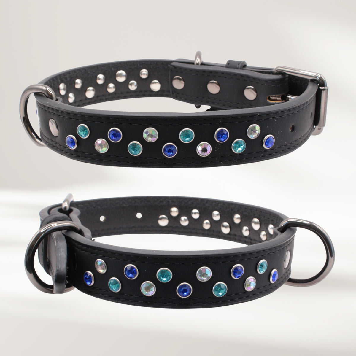 Halsband Leder schwarz, Grösse L
