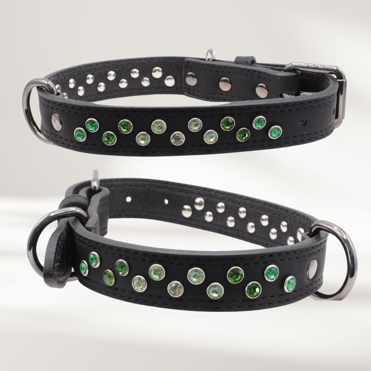 Halsband Leder schwarz, Grösse L