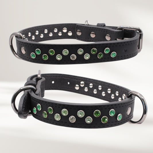 Halsband Leder schwarz, Grösse L