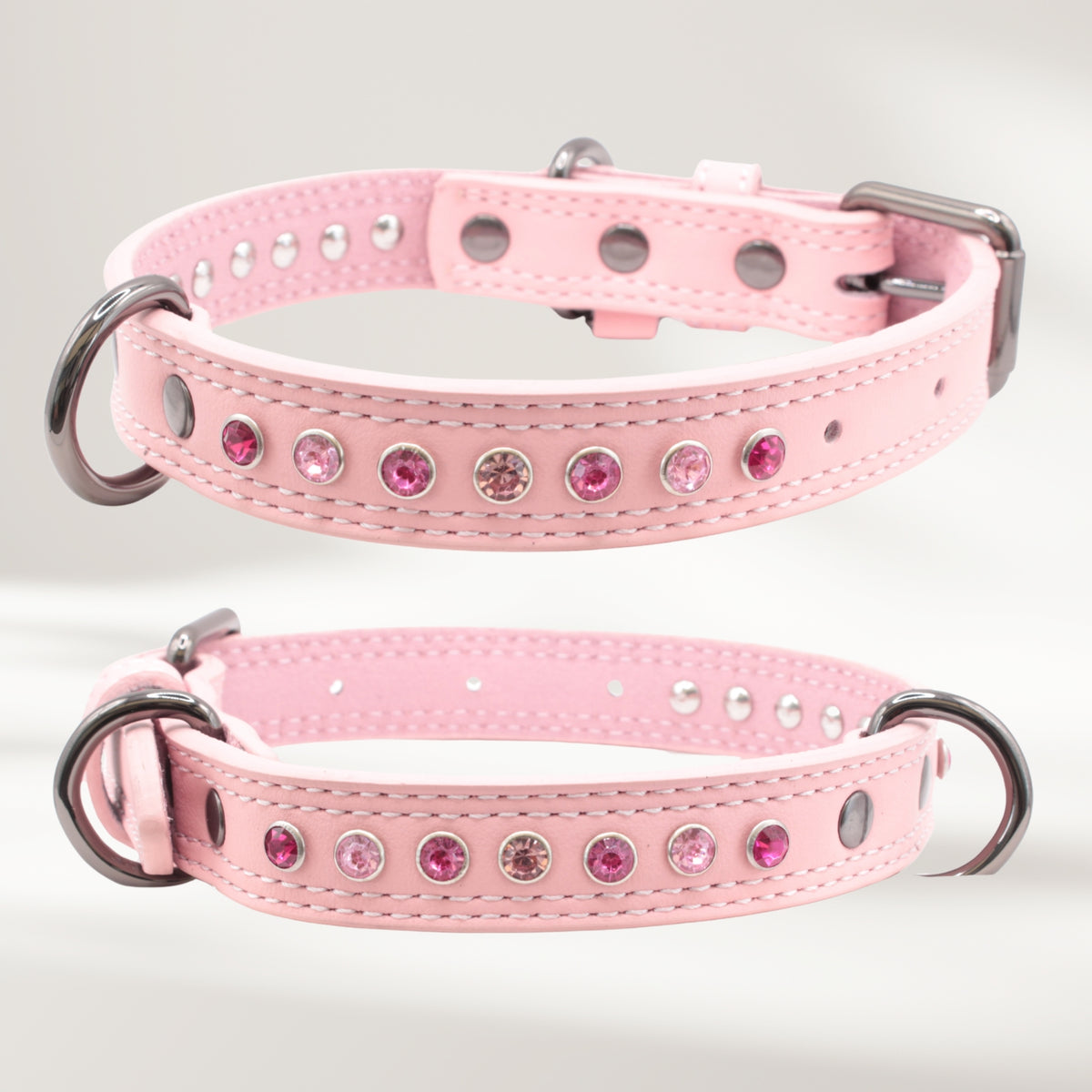 Halsband Leder rosa, Grösse M
