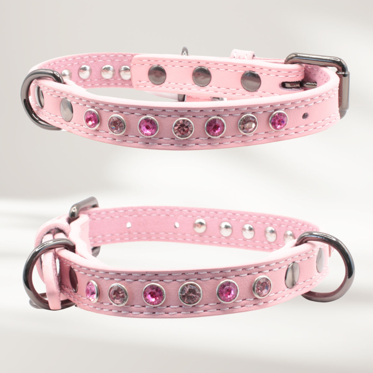 Halsband Leder rosa, Grösse S