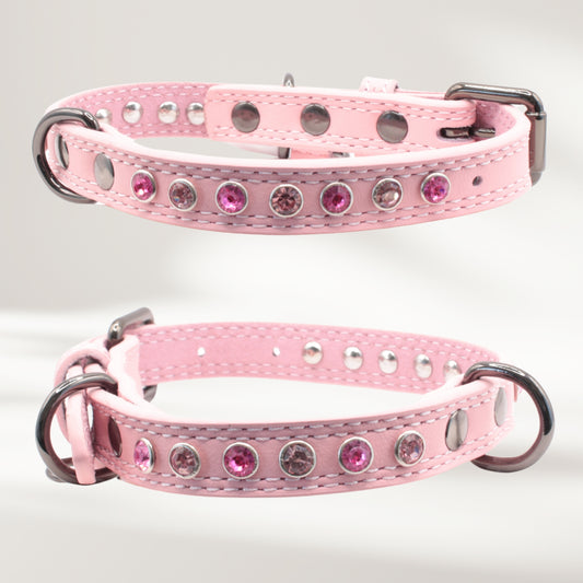 Halsband Leder rosa, Grösse S