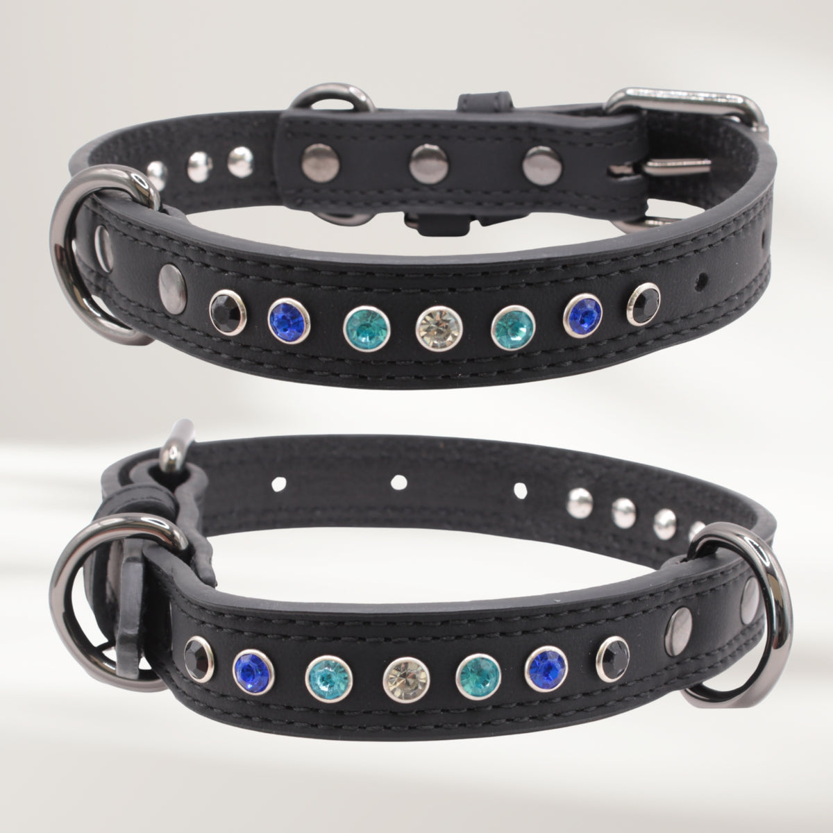 Halsband Leder schwarz, Grösse M