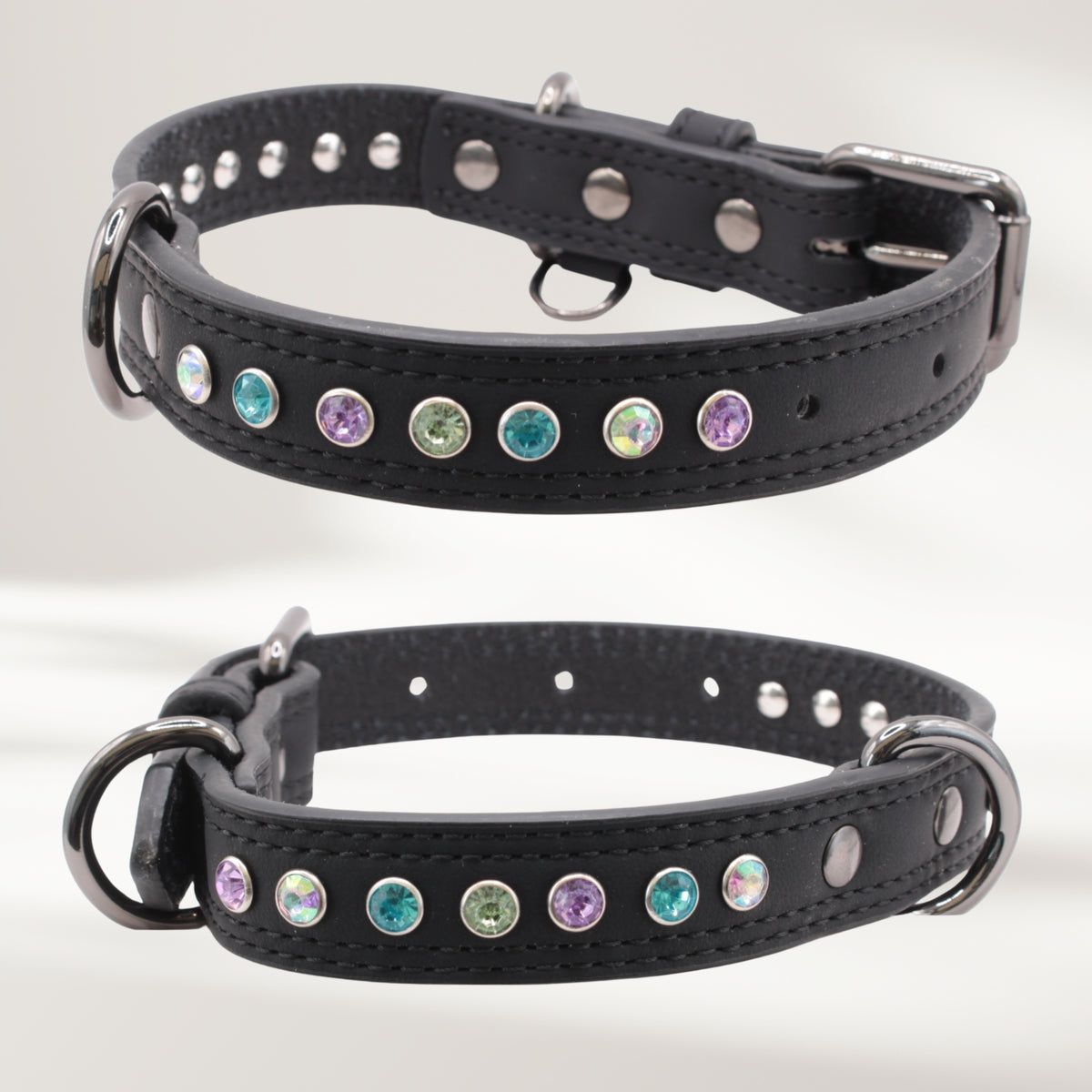 Halsband Leder schwarz, Grösse M