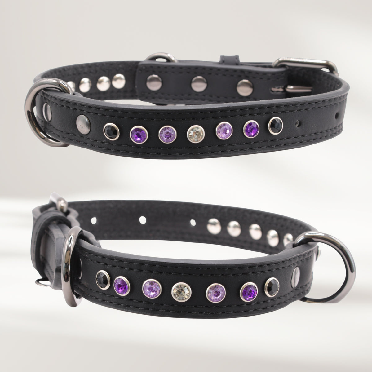 Halsband Leder schwarz, Grösse M